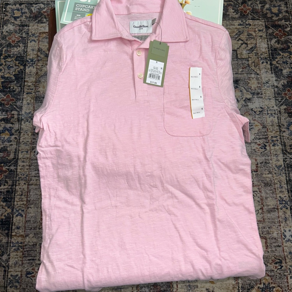 Goodfellow & Co Pink Polo Shirt Soft Cotton